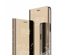 TINGYR Cover per Samsung Galaxy A14 4G Custodia, Custodia Flip Traslucido Clear View Specchio Standing Cover, [Funzione Staffa] [Anti Graffio], Case Cover per Samsung Galaxy A14 4G.（d'oro）