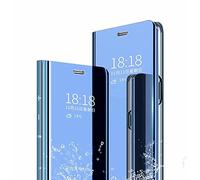 TingYR Cover per Xiaomi 14T PRO Custodia, Custodia Flip Traslucido Clear View Specchio Standing Cover, [Funzione Staffa] [Anti Graffio], Case Cover per Xiaomi 14T PRO.（Blu）