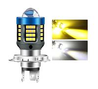 TINGYUS Moto Anteriore Faro 1 Pezzo H4 BA20D LED Lampadina Per Moto Faro Per Moto Scooter Fendinebbia Motociclo Faro(B White Yellow)