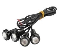 TINGYUS Moto Anteriore Faro 4 Pezzi 18MM Moto LED Luci Di Guida Super Bright DRL Luci Di Marcia Diurna Fendinebbia Motociclo Faro(Bianco)