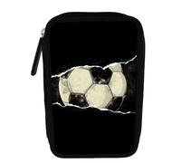 TRENDENZ Tinka 8-803744 - Astuccio triplo, motivo: calcio, Nero, Sportivo