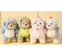 TinkerPlay Portachiavi Peluche Orsetto 14 cm Design Unicorno, Dinosauro, Squalo, Pinguino - Accessorio Borsa Bag Charm Giocattolo in Peluche Regalo di Compleanno per Bambini Ragazze Ragazzi (4 pcs)