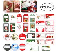 Tinksky 120PCS Tag adesivi regalo Natale autoadesivi adesivi tag regalo Design