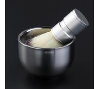 TINKSKY Pennello da barba in tasso con tazza in acciaio inossidabile a doppio