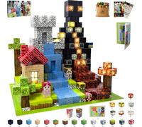Tinkzee STEM - Set di 200 blocchi magnetici educativi con 15 blocchi luminosi a LED e lavagna magnetica pieghevole, giocattolo da costruzione creativo per bambini (ragazzi e ragazze dai 3 anni in su)
