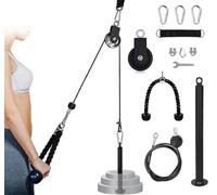 TINMAGI Carrucola Palestra, Puleggia Palestra LAT Machine, Barra Tricipiti Cavi Palestra Home Gym Sistema, per Allenare La Forza del Braccio, Macchine Fitness, Bicipiti e Allenamento