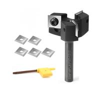 TINMAGI Fresa per Spianare Legno Gambo 8mm, Diametro 39mm, Frese con 8 Coltellini Intercambiabili in Metallo Duro (12x12x1.5mm), per Fresatrice Verticale Legno Superiore e Macchine CNC
