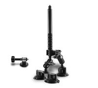 TINMAGI Kit Suppoto Ventosa Tripla Auto, Supporto a Tripla Ventosa e Morsetto con Bastone Selfie 120 cm, Staffa per Auto in Terza Persona, Supporto Fotocamera per Insta360/per Gopro Action Camera