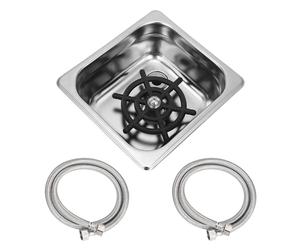 TINMAGI Lavabicchieri Automatico, G1/2 Lava Bicchieri Lavandino, Sciacquatrice in Acciaio Inox con Tubo Flessibile, Vetro Rinser Accessori per Lavelli, per Bar Pub Caffè Ristorante