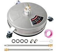 TINMAGI Pulitore per Superfici Idropulitrice da 35,6 cm in Acciaio Inox, con 4 Ruote e Connettore Rapido da 1/4", 2 Bacchette di Prolunga, per Pulizia di Vialetti, Marciapiedi, Patii, 4000 PSI