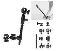 TINMAGI Supporto per Videocamera, Supporto per Morsetto per Manubrio da Moto con Selfie Stick da 120 cm, Moto Doppio Morsetto Montaggio Kit, Regolabile Rotazione di 360°, per Insta 360 GoPro DJI
