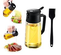 TINMIX Confezione da spray per olio da 500 ml 2 in 1 dispenser di olio d'oliva e flacone per spruzzatore di olio per cucinare friggitrice ad aria barbecue cottura grigliata insalata (Nero)
