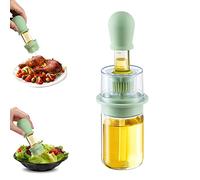 TINMIX Dispenser di olio con pennello 2 in 1 180ml Dispenser di olio d'oliva e bottiglia di aceto con pennello in silicone pastoso per cucinare cucina barbecue grill insalata cuocere (Verde)