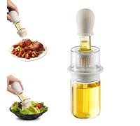 TINMIX Dispenser di olio con pennello 2 in 1 180ml Dispenser di olio d'oliva e bottiglia di aceto con pennello in silicone pastoso per cucinare cucina barbecue grill insalata cuocere (Bianco)