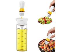 TINMIX Dispenser di olio con pennello 300ml 2 in 1 bottiglia dispenser olio d'oliva per cucina vetro bottiglia di olio da cucina bianco