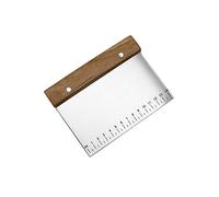 TINMIX Raschietto per Pasta in Acciaio Inossidabile, Raschietto Tagliapasta Raschia da Cucina Multiuso con Manico in Legno e Scala Graduata per Impasti Pane Pizza Dolci Pasticeria (Rettangolare)