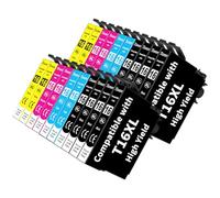 Tinnee 20X 16XL Cartucce d'inchiostro Sostitutive per Cartucce Epson WF 2510 Epson 16 XL Multipack per Workforce WF-2510 WF-2630 WF-2660 WF-2010 WF-2520 WF-2530 WF-2540 WF-2650 WF-2750 WF-2760