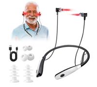 Tinnito - Auricolari a infrarossi, per terapia nasale a luce rossa con lunghezza d'onda 650 nm, sollievo dal dolore durante i rumori delle orecchie, per il sonno, per naso/orecchie