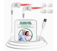 Tinnito - Tappi per orecchie a infrarossi, 2 in 1 Red Light Therapy per naso e orecchie, con scatola di conservazione, 2 paia di punte in silicone per la cura quotidiana delle orecchie