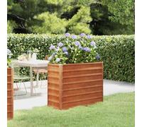 Tino Tech Aiuola rialzata da giardino, 100 x 40 x 77 cm, in acciaio corten, aiuola da giardino in metallo, per esterni, aiuola di erbe arrugginita