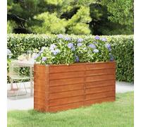 Tino Tech Aiuola rialzata da giardino, 160 x 40 x 77 cm, in acciaio corten, in metallo, per esterni, aiuola per piante, aiuole per piante, aiuole per piante, aiuola per verdure, arrugginita
