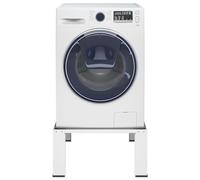 Tino Tech Base per lavatrice 63 x 54 x 31 cm, colore bianco, capacità di carico 100 kg, base per lavatrice, base per lavatrice e lavatrice, cuscino antiscivolo