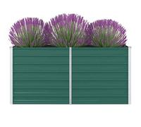 Tino Tech Fioriera rialzata da giardino, 160 x 80 x 77 cm, in acciaio zincato, per esterni, aiuola per piante, aiuola da giardino in metallo, colore: verde