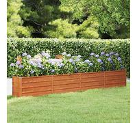 Tino Tech Fioriera rialzata da giardino, 320 x 40 x 45 cm, in acciaio corten, per esterni, aiuola di erbe, aiuola da giardino, aiuola in metallo, arrugginita