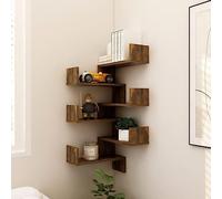 Tino Tech Set di 2 scaffali angolari in legno da 40 x 40 x 50 cm, 2 scaffali sospesi, scaffalature da parete