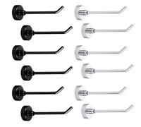 Tinoaly 12pz Grandi Ganci Magnetici Resistenti, 7,1cm Lunghi Appendini Magnetici per Navi da Crociera Ganci da Parete per Appendere Casa Cucina Frigorifero Garage Forniture(Argento, Nero)