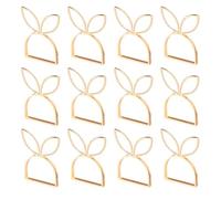 Tinoaly 12pz Portatovaglioli Coniglio Pasquale, Oro Portatovaglioli Orecchie di Coniglio Carini Anelli per Tovaglioli Primaverili per Decorazione Tavola Feste di Pasqua Matrimoni & Tavole Festive