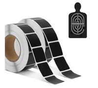 Tinoaly 2000pz/2 Rotoli Pasters per Bersagli, 2,54cm Autoadesivi Adesivi per Bersagli Quadrati Etichette per Bersagli in Cartone di Carta per Tiro Marcatori per Esercitazioni al Poligono Tiro (Nero)