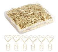Tinoaly 200pz Graffette Cuore Oro, 2 Misure Graffette Carine Forma Cuore Decorative per Artigianato Scrapbooking Diario fai da te Ufficio Scuola Inviti di Nozze