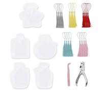 Tinoaly 20pz Segnalibri Trasparenti Fiori Secchi, Kit per Creazione Segnalibri con Nappe Pinzette e Perforatrice Fatta Mano Fermagli Pagine Floreali Pressate Segnalibro Fai Te(Senza Fiori Secchi)