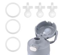 Tinoaly 3 Tappi Ricambio Antigoccia con 3 Guarnizioni O-Ring per Thermos Funtainer 16 Oz Bottiglia Termica Acciaio Inossidabile, Guarnizione Silicone Set di Durevole & Tappi (Trasparente)