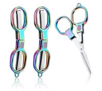 Tinoaly 3pz Forbici Pieghevoli, Acciaio Inossidabile Mini Forbici da Viaggio Piccole Portatili Scissors Pieghevoli Tascabili Badge per Accessori Infermieristici Casa Ufficio Artigianato Cucito
