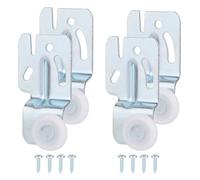 Tinoaly 4pz Ferramenta Porta Scorrevole dell'Armadio, Kit Rotelle per Armadio for Ferramenta Bypass con Apertura dall'Alto per Porte di Armadio e Cucina da 3/4" a 1-3/8" di Spessore