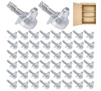 Tinoaly 50 Pz Pioli per Mensole Compatibili con la Libreria Billy IKEA (Parte 131372), Perni di Supporto per Mensole in Lega Pioli di Ricambio Mobili Accessori Librerie (Argento)