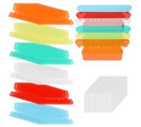 Tinoaly 60pz Linguette per Cartelle Sospese, Colorate Trasparenti Plastica Etichette per Sospese con Inserti in Carta Bianca a l'Organizzazione dell'Ufficio e l'Identificazione Rapida dei Documenti