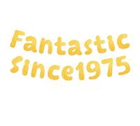 Tinoaly Bandiera Fantastic Since 1975, Banner di Buon Anniversario Già Montato Decorazioni in Glitter Oro per il 50°Anniversario Matrimonio 50 Anni di Amore Celebrazione