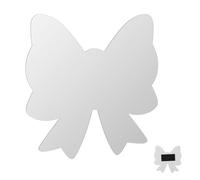 Tinoaly Specchio Magnetico per Armadietto, Specchio per il Trucco con Fiocco 15x15cm con Supporto Magnetico Specchio per il Trucco Magnetico in Acrilico per Ragazze, Scuola, Ufficio, Casa