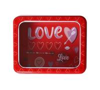 Tinplate Box | Tinplate Cookie Box con Finestra Chiara, Contenitore Trattato per San Valentino, per Food Candy Snack, gioielli al cioccolato, festa di compleanno, adolescenti, donne e donne