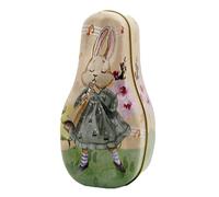 Tinplate Easter Candy Box, Portable Chocolate Storage Organizer, Vintage Bunny Pattern Container with Lid, Lightweight Metal Candy Box, Easter Basket Treat Storage for Kids Children Boys Girls