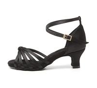 TINRYMX Scarpe da Ballo Latino Donna Raso Professionali Pratica Balli Latini Moderni e Tango Scarpe da Ballo,EM217-Nero-5cm,42 EU