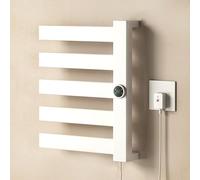 TINS Scaldasalviette Elettrico Bagno, 230 W Termoarredo Elettrico Bagno con Generatore di ioni Negativo e Aria Calda e Fredda a 3 velocità, Termostato Intelligente Display Touch a LED- White R