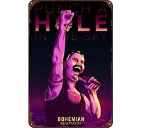 TINSAEGE Targa in metallo Bohemian Rhapsody - Punch a hole in the sky | Insegne e targhe decorative per la tua casa, bar, club o decorazione da parete - 20,3 x 30,5 cm