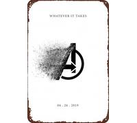 TINSAEGE Targa in metallo con scritta "Avengers: Endgame - Whatever it takes poster" | Insegne e targhe decorative per la tua casa, bar, club o decorazione da parete, 20,3 x 30,5 cm