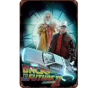TINSAEGE Targa in metallo con scritta "Back to the Future: Part 2" | Insegne e targhe decorative per la tua casa, bar, club o decorazione da parete, 20,3 x 30,5 cm