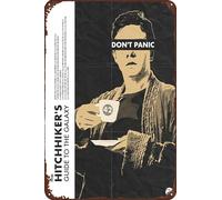 TINSAEGE Targa in metallo con scritta in lingua inglese "Hitchhiker's Guide To The Galaxy (2005) | Insegne e targhe decorative per la tua casa, bar, club o decorazione da parete, 20,3 x 30,5 cm
