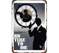 TINSAEGE Targa in metallo con scritta in lingua inglese "James Bond No Time To Die" (lingua italiana non garantita) | Insegne e targhe decorative per la tua casa, bar, club o decorazione da parete